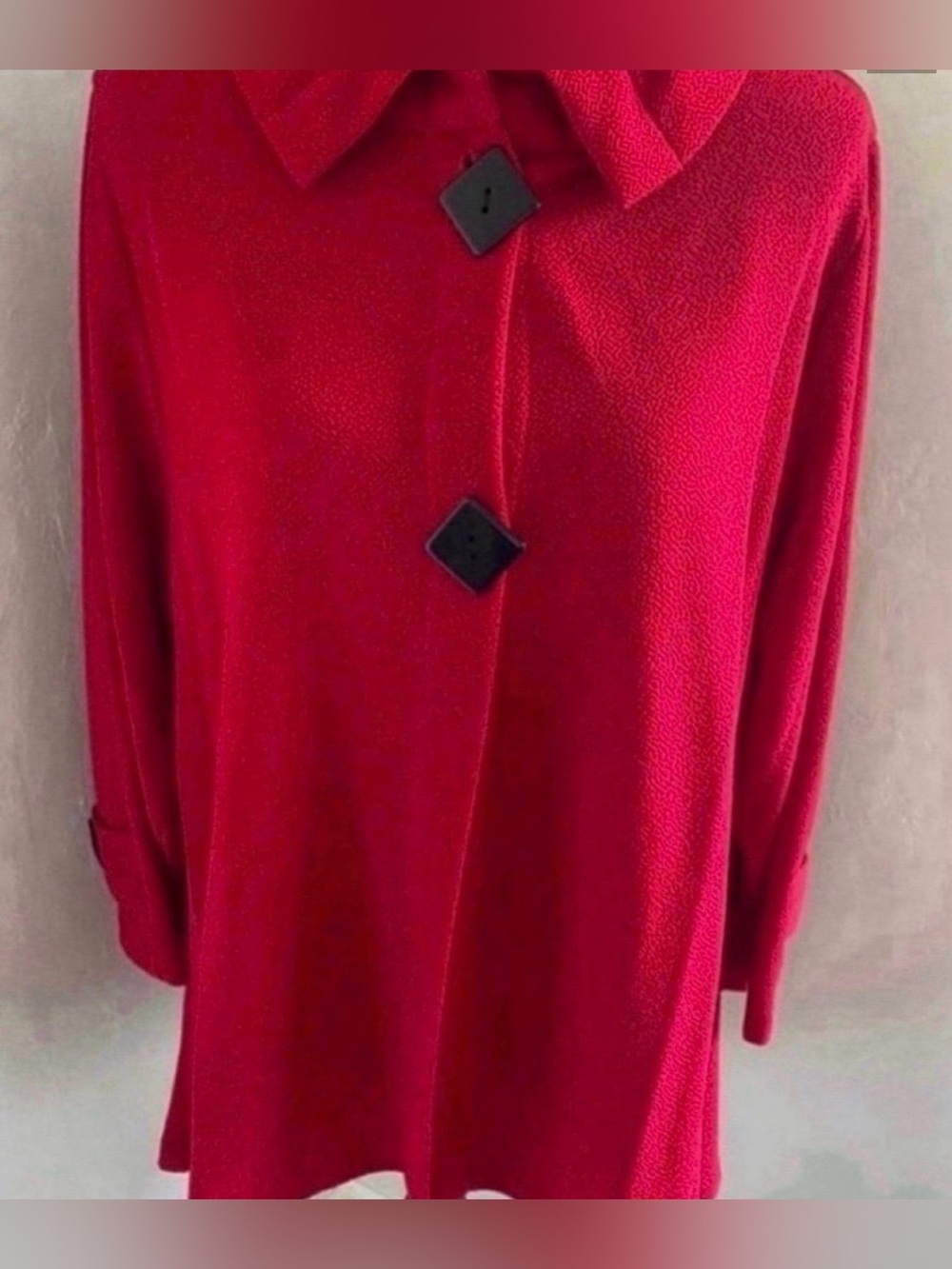 Women’s Long Coat Red Button-Front (Size XL)
